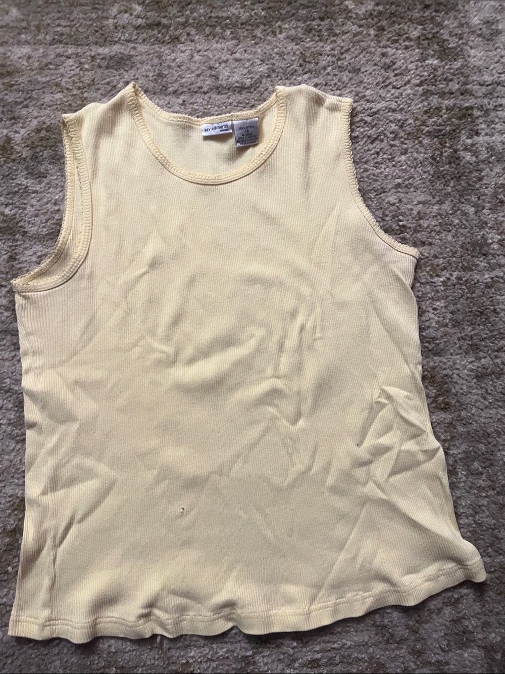 Element Ribbed Cotton Tank Top - Pale Yellow